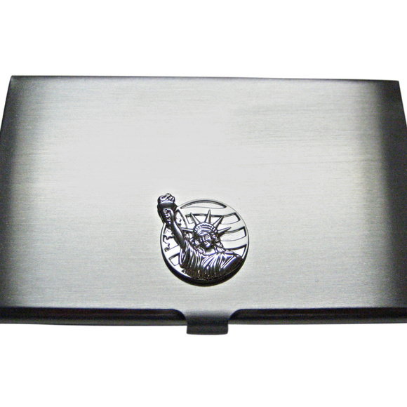 Amazon.com: Kiola Designs Round Iconic Statue of Liberty  Statue of Liberty Business Card Holder